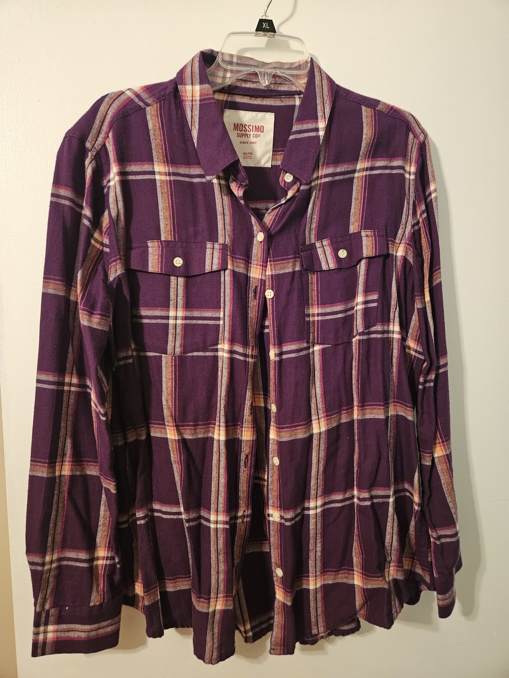 Mossimo Supply Co. Purple Plaid Long-Sleeve Button-Down Shirt